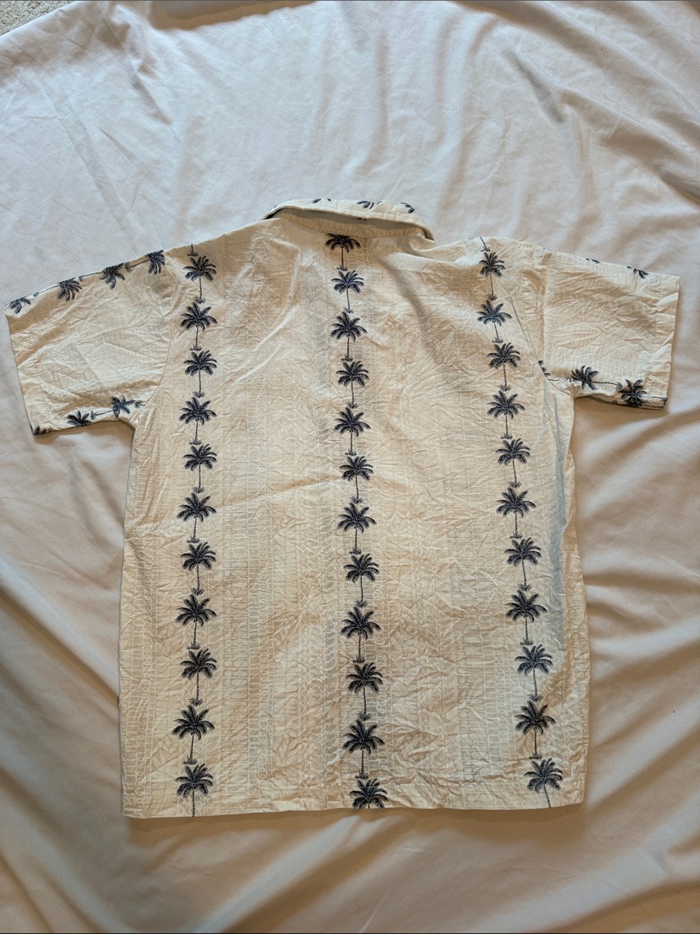 Pacific Legend Cream Short-Sleeve Palm-Print Camp Shirt - Picture 4 of 5